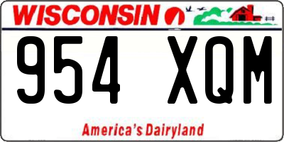 WI license plate 954XQM
