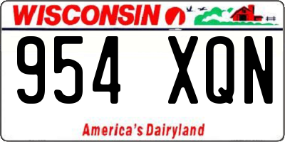 WI license plate 954XQN