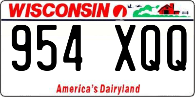 WI license plate 954XQQ