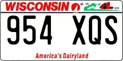 WI license plate 954XQS