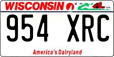 WI license plate 954XRC