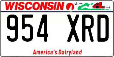 WI license plate 954XRD