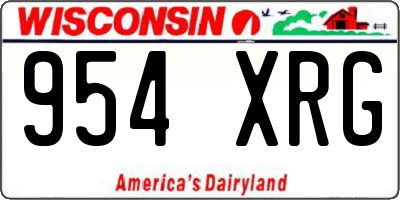 WI license plate 954XRG