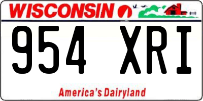 WI license plate 954XRI