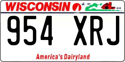 WI license plate 954XRJ