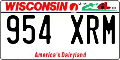 WI license plate 954XRM