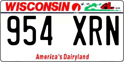 WI license plate 954XRN