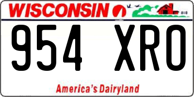 WI license plate 954XRO