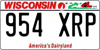 WI license plate 954XRP