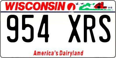 WI license plate 954XRS