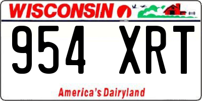 WI license plate 954XRT