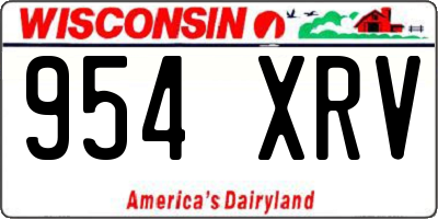 WI license plate 954XRV