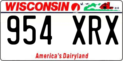 WI license plate 954XRX