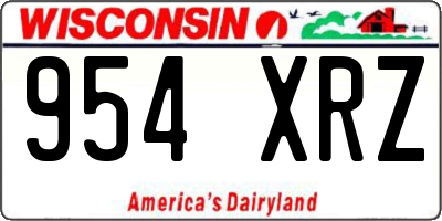 WI license plate 954XRZ
