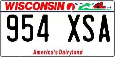 WI license plate 954XSA