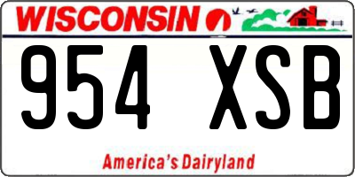 WI license plate 954XSB