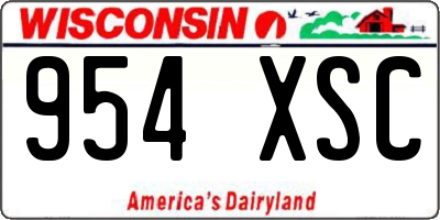 WI license plate 954XSC