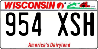 WI license plate 954XSH