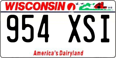 WI license plate 954XSI