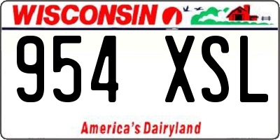WI license plate 954XSL