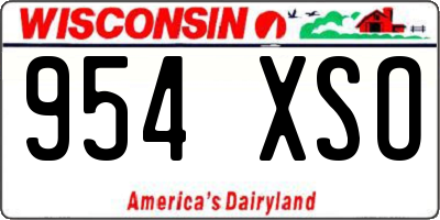 WI license plate 954XSO