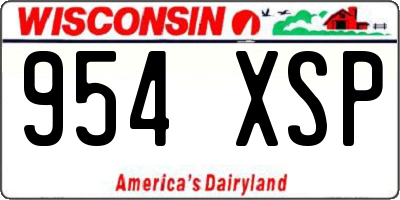 WI license plate 954XSP