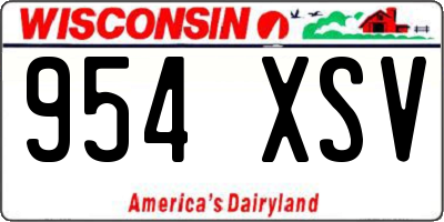 WI license plate 954XSV