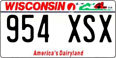 WI license plate 954XSX