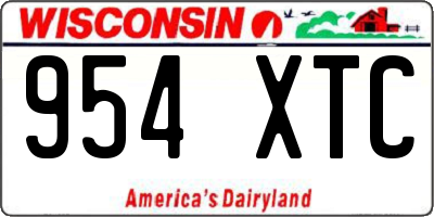 WI license plate 954XTC