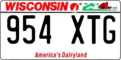 WI license plate 954XTG