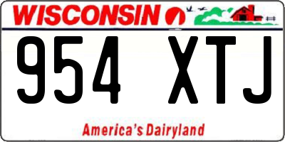 WI license plate 954XTJ
