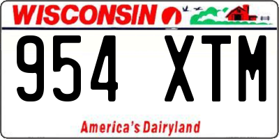 WI license plate 954XTM