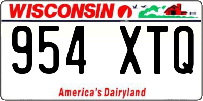 WI license plate 954XTQ
