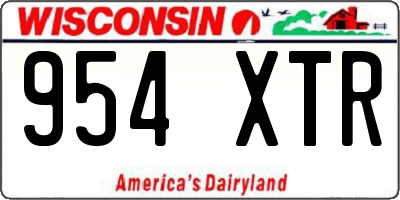 WI license plate 954XTR