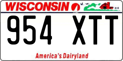 WI license plate 954XTT