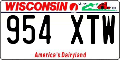 WI license plate 954XTW