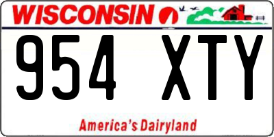 WI license plate 954XTY
