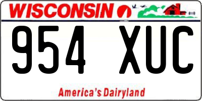 WI license plate 954XUC