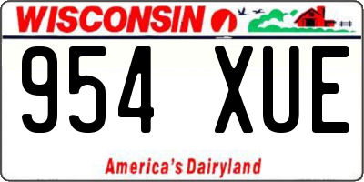 WI license plate 954XUE