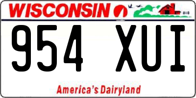 WI license plate 954XUI