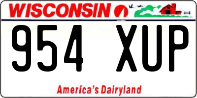WI license plate 954XUP