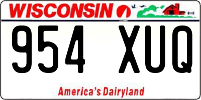 WI license plate 954XUQ
