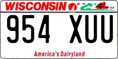 WI license plate 954XUU