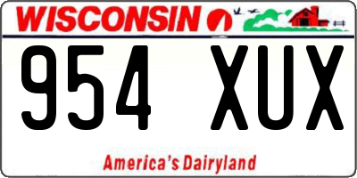 WI license plate 954XUX
