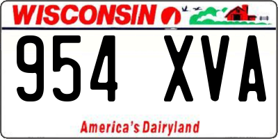 WI license plate 954XVA