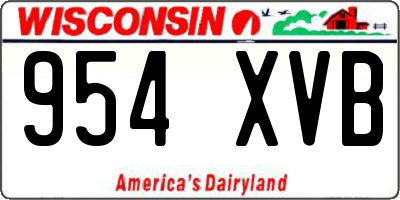 WI license plate 954XVB