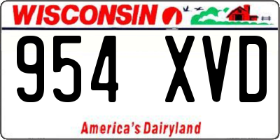 WI license plate 954XVD