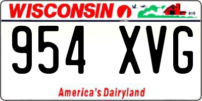 WI license plate 954XVG