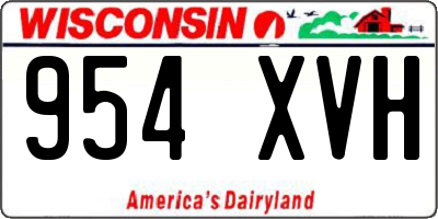 WI license plate 954XVH