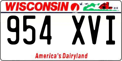 WI license plate 954XVI